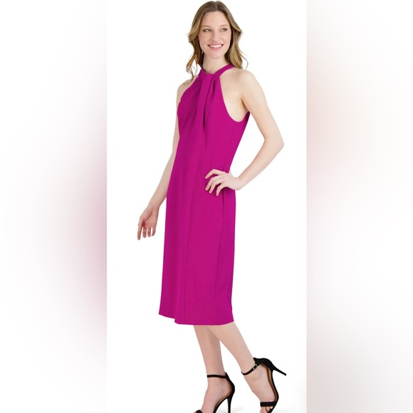 julia jordan Dresses & Skirts - NWOT Julia Jordan Twist Neck Midi Dress size 8 magenta